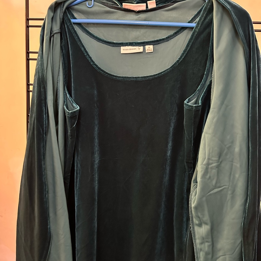 Susan Graver 2 piece Set top n jacket size 3x